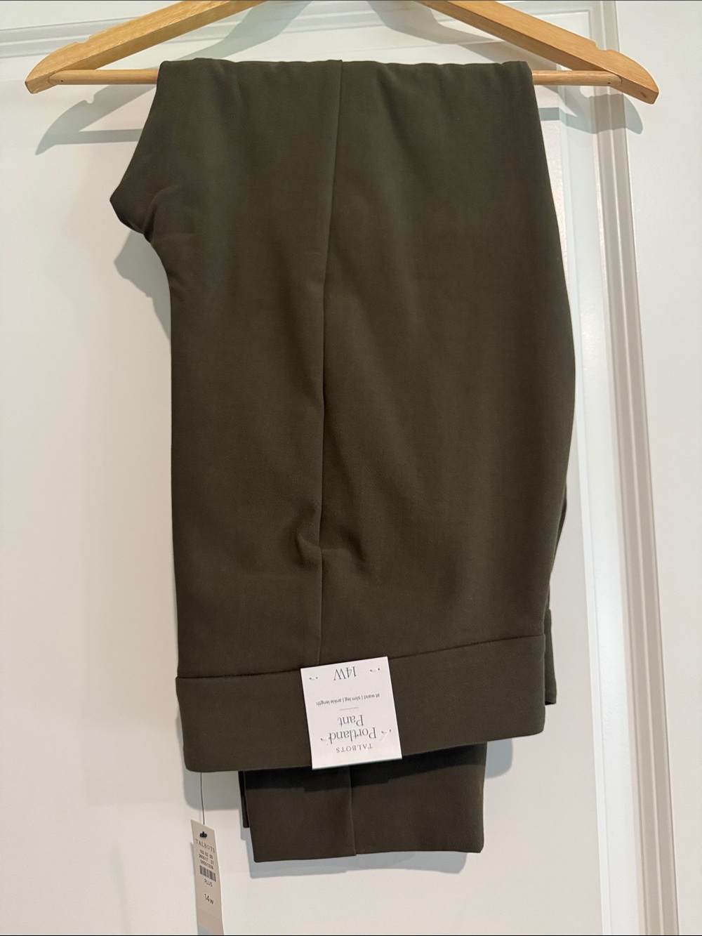 Talbots Portland pant in Olive Green